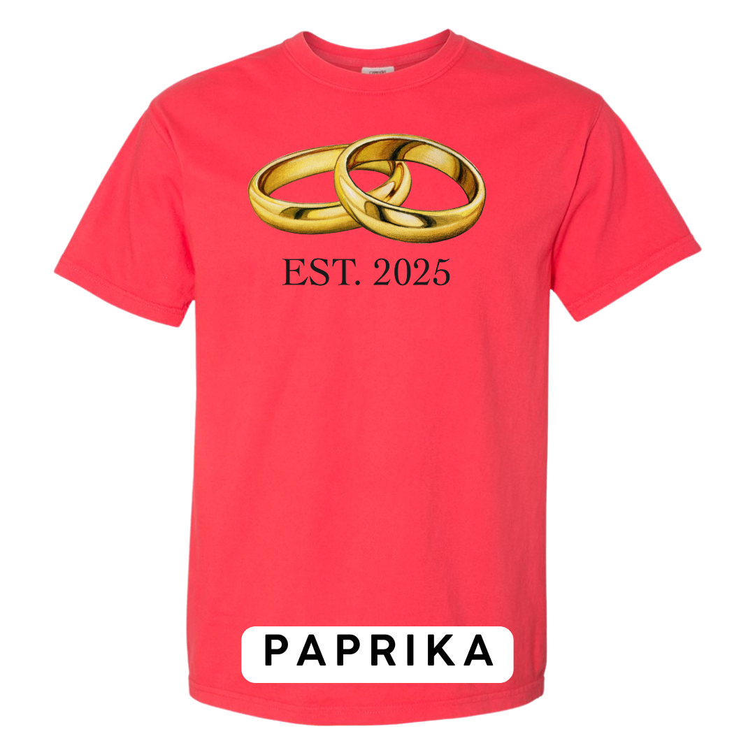EST. 2025 Wedding Rings Graphic T-Shirt