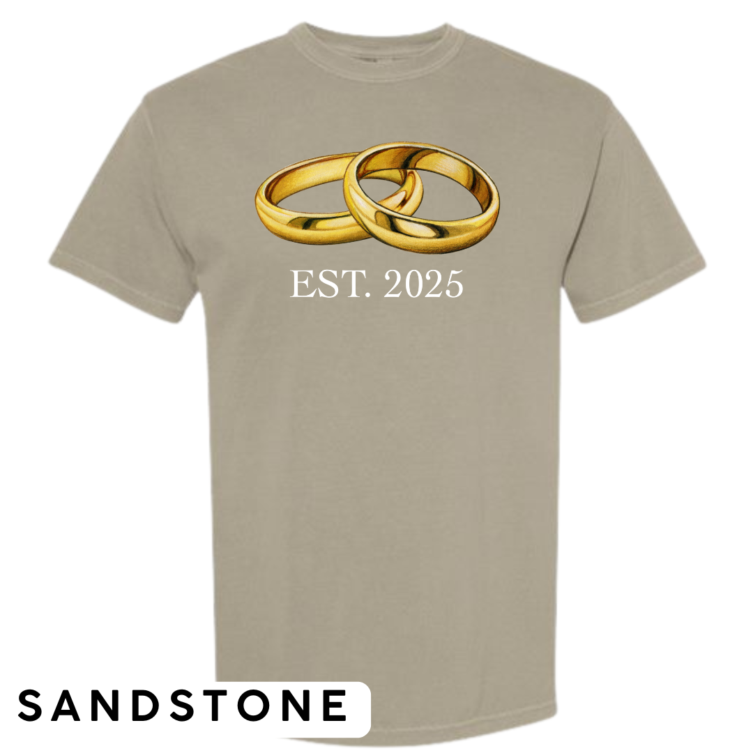EST. 2025 Wedding Rings Graphic T-Shirt