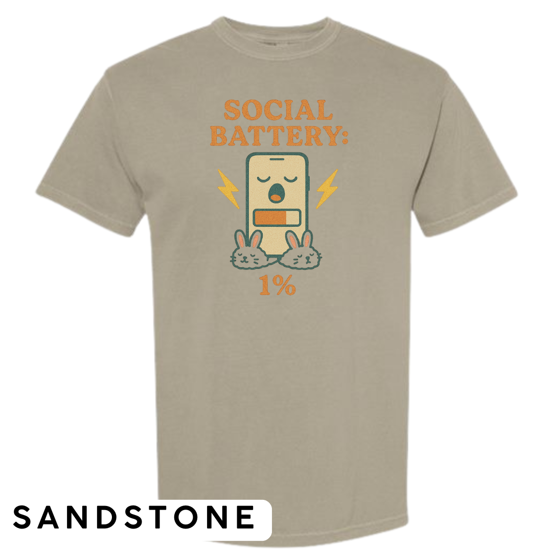Social Battery: 1% Graphic T-Shirt