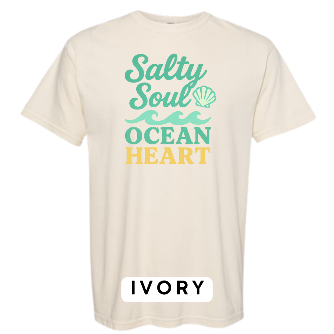 Salty Soul, Ocean Heart Graphic T-Shirt