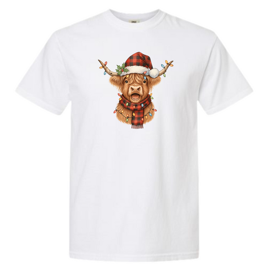 Christmas Cow w plaid hat