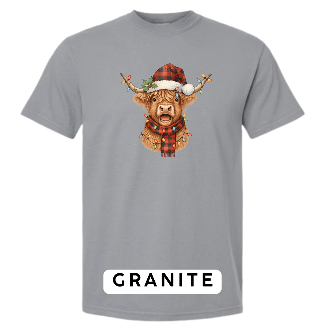 Christmas Cow w plaid hat