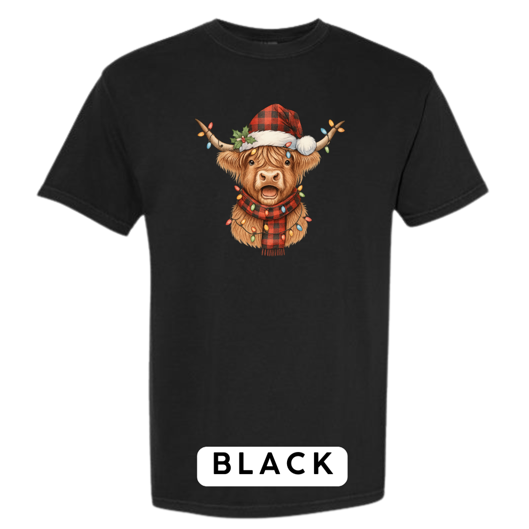 Christmas Cow w plaid hat