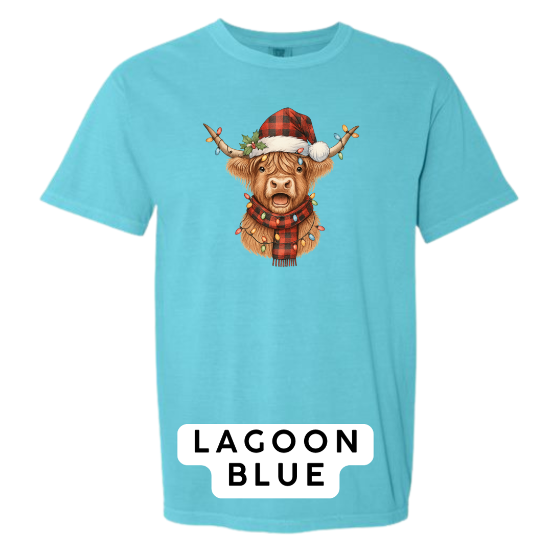 Christmas Cow w plaid hat