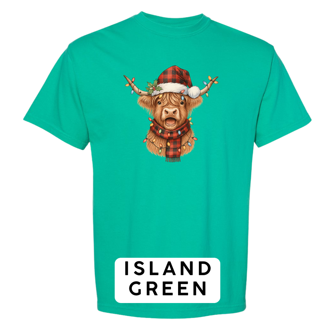 Christmas Cow w plaid hat