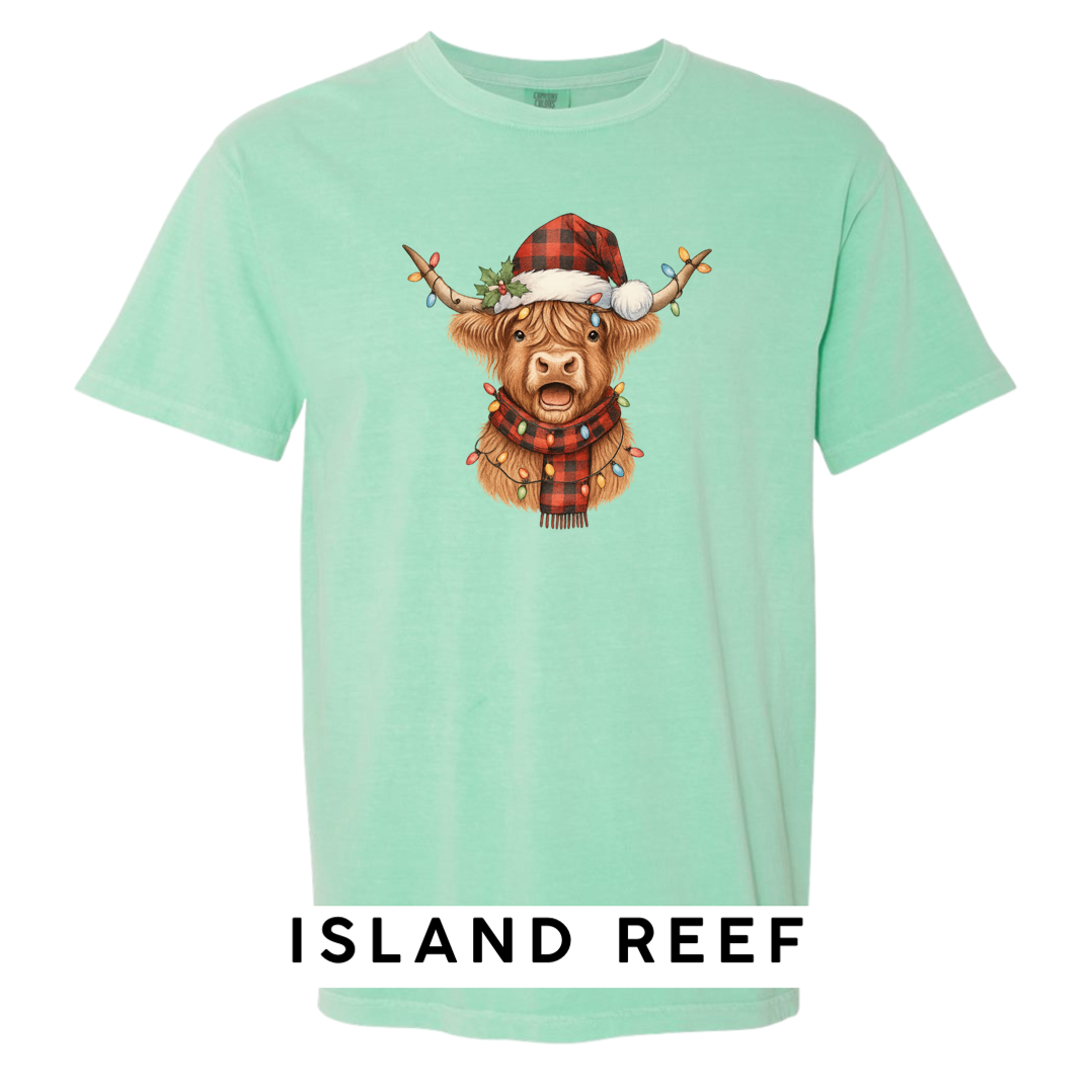 Christmas Cow w plaid hat