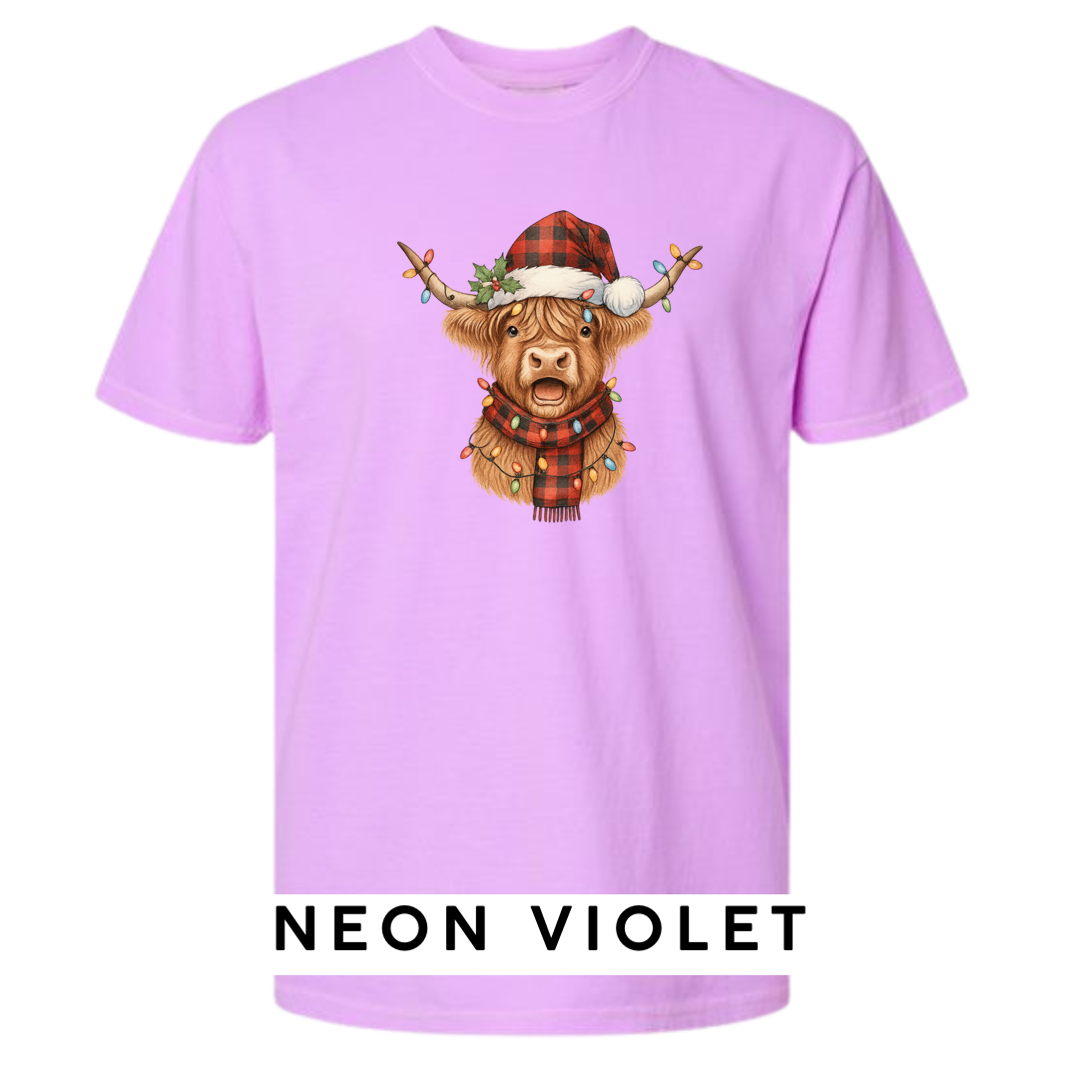 Christmas Cow w plaid hat