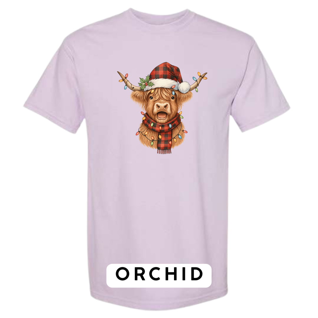 Christmas Cow w plaid hat