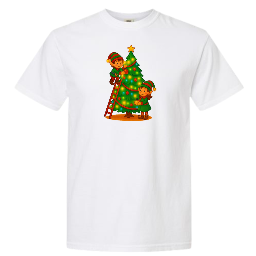 Elves Decorating Christmas Tree