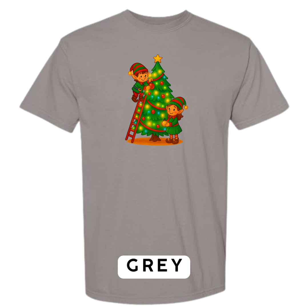 Elves Decorating Christmas Tree