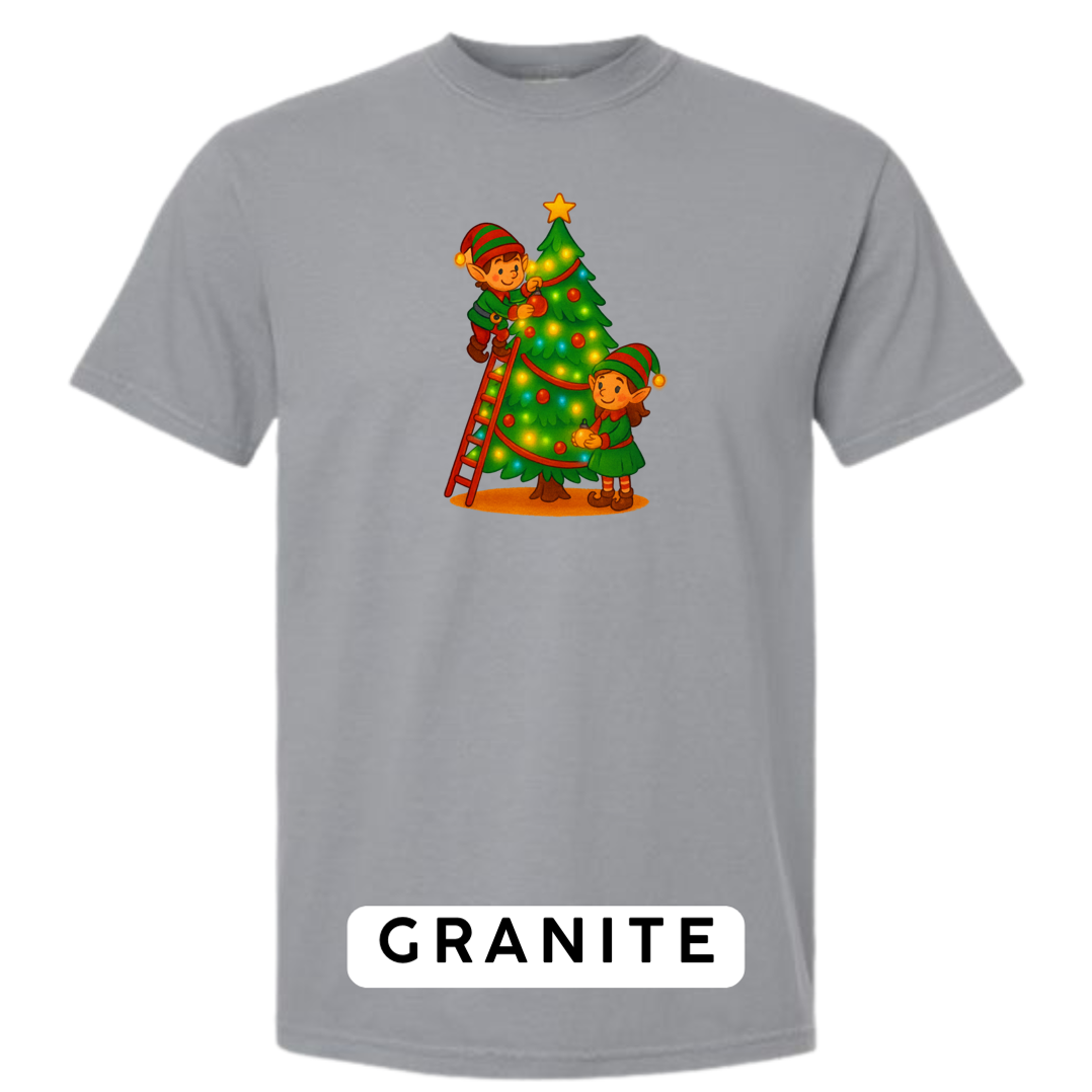 Elves Decorating Christmas Tree