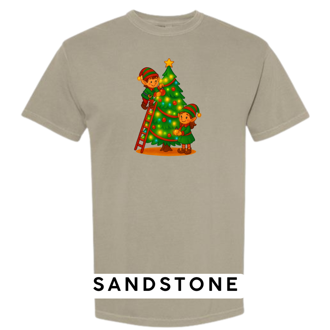 Elves Decorating Christmas Tree