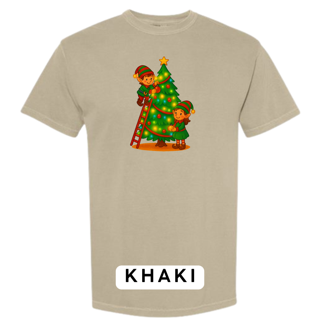 Elves Decorating Christmas Tree