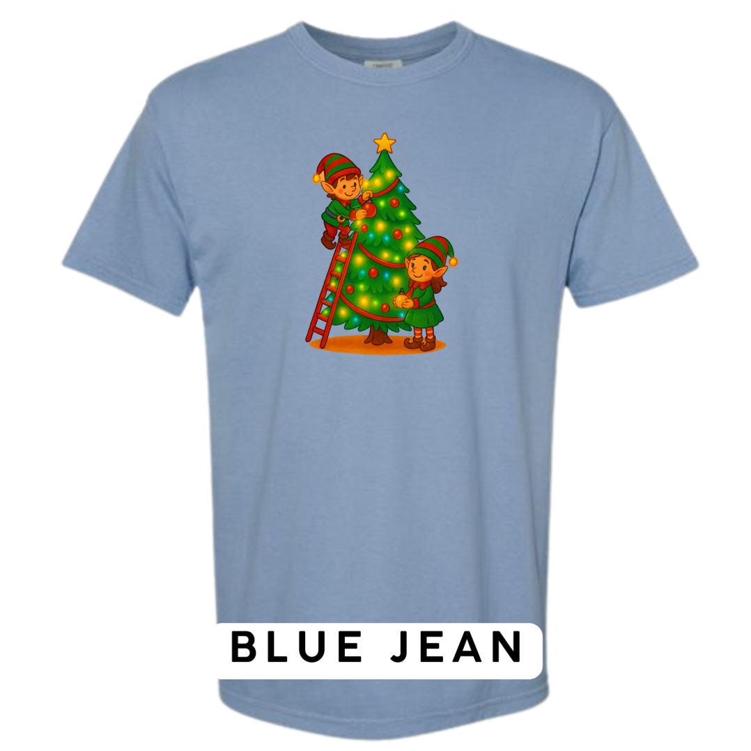 Elves Decorating Christmas Tree