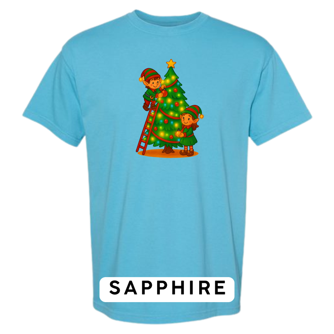 Elves Decorating Christmas Tree