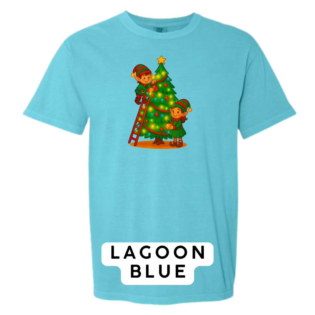 Elves Decorating Christmas Tree