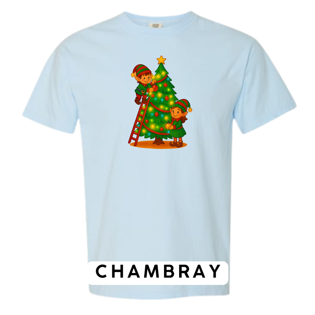 Elves Decorating Christmas Tree