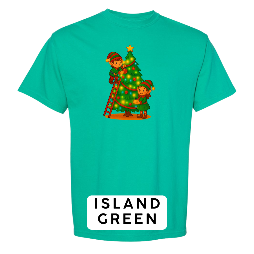 Elves Decorating Christmas Tree