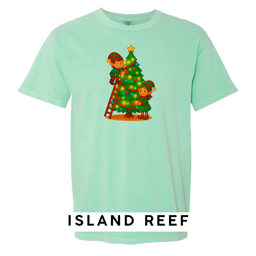 Elves Decorating Christmas Tree