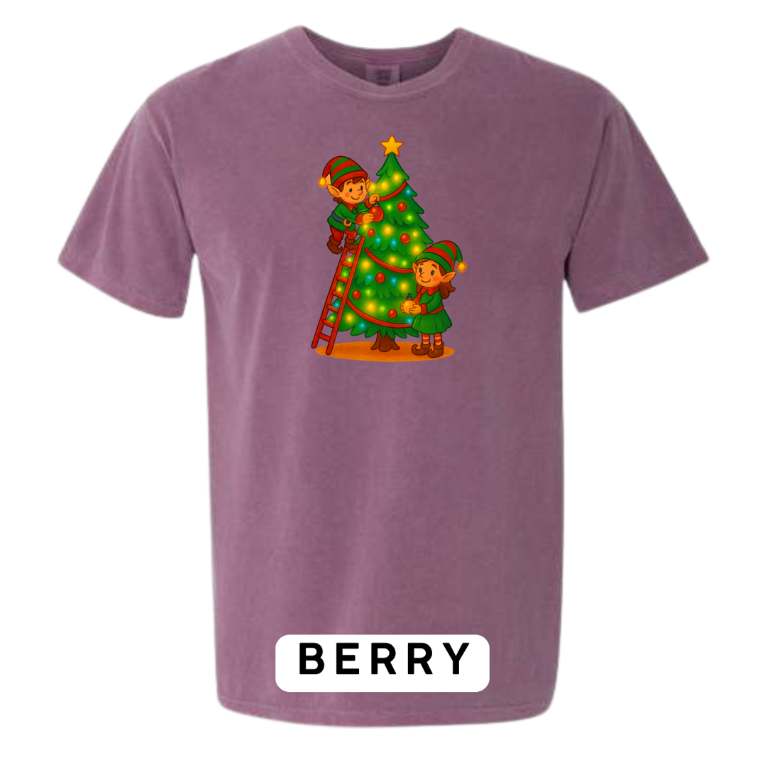 Elves Decorating Christmas Tree