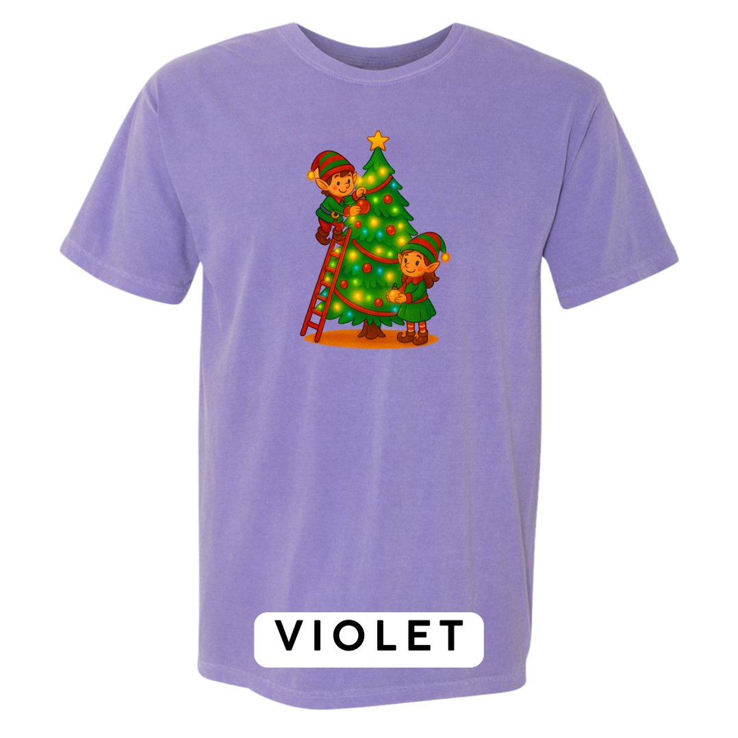 Elves Decorating Christmas Tree