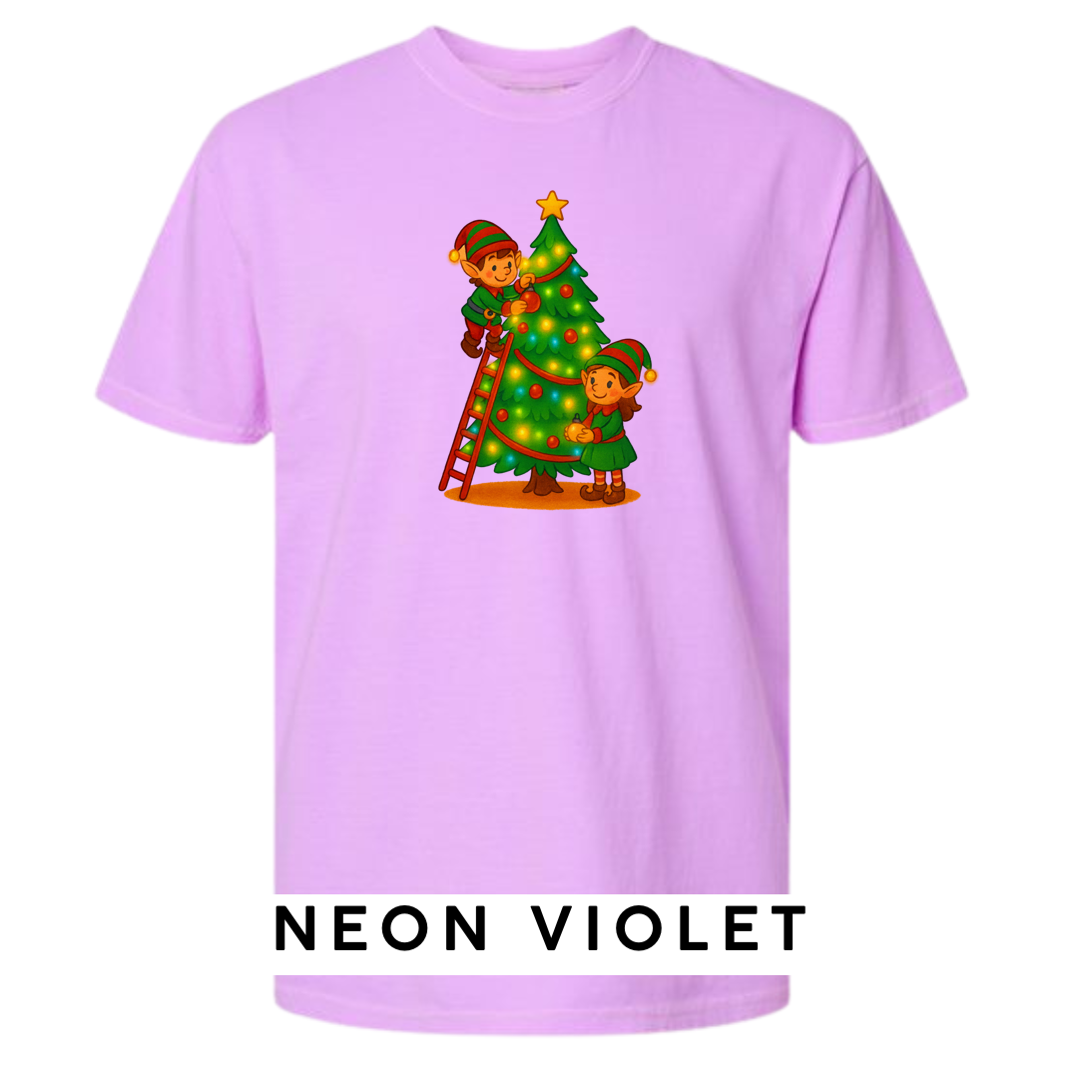 Elves Decorating Christmas Tree