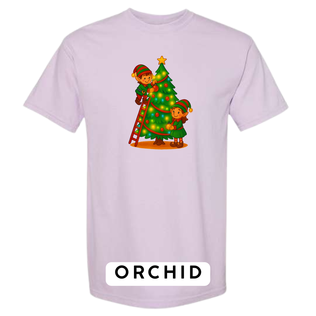 Elves Decorating Christmas Tree