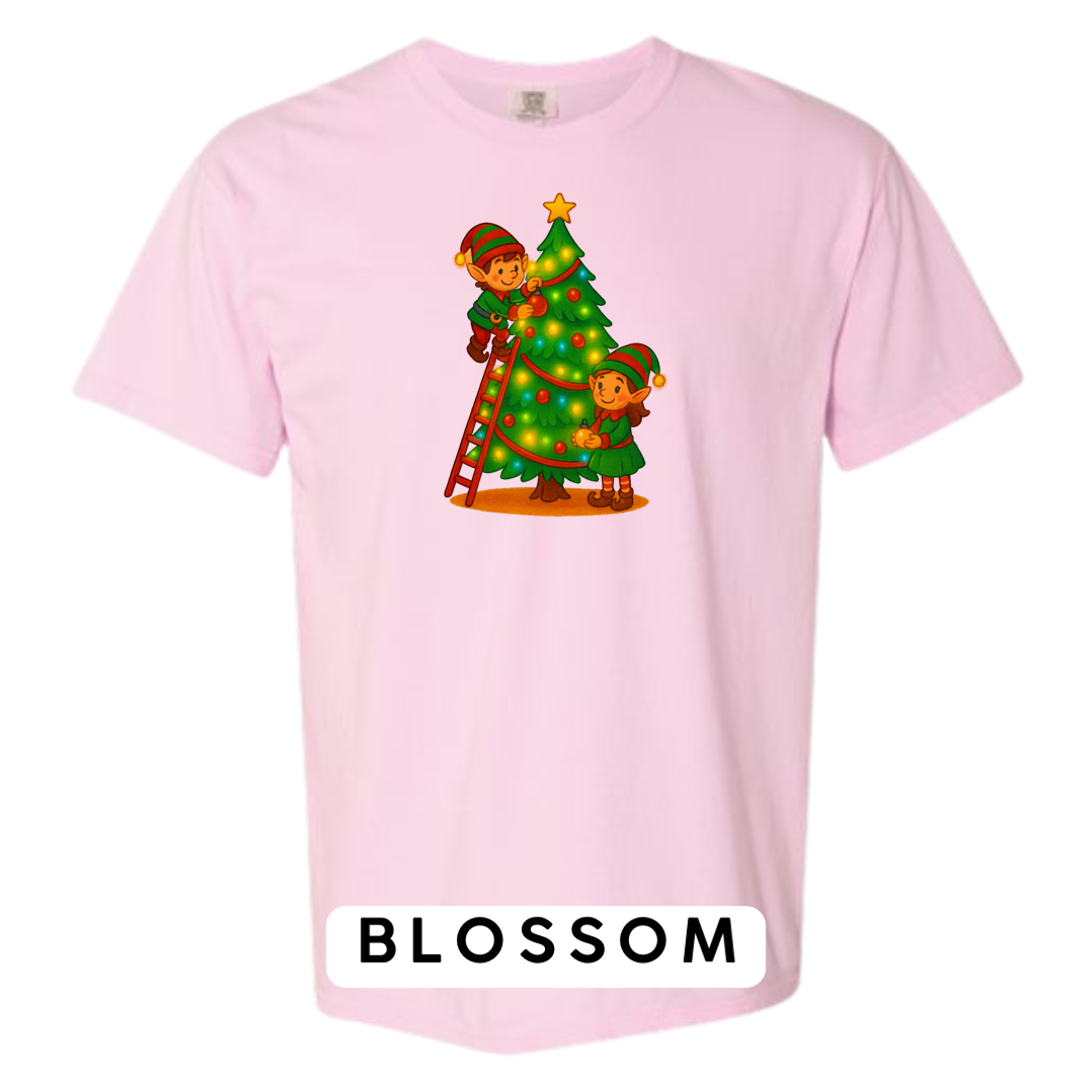 Elves Decorating Christmas Tree