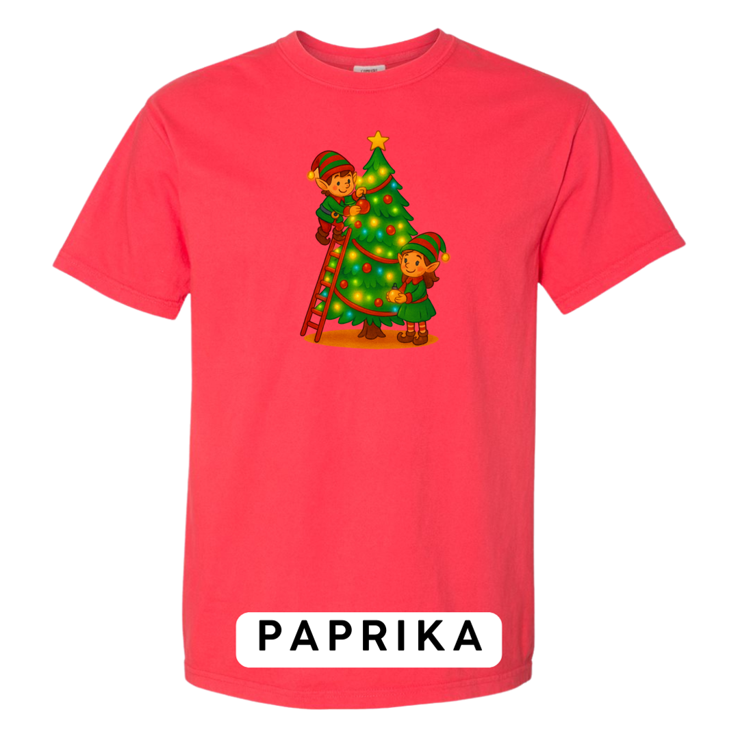 Elves Decorating Christmas Tree