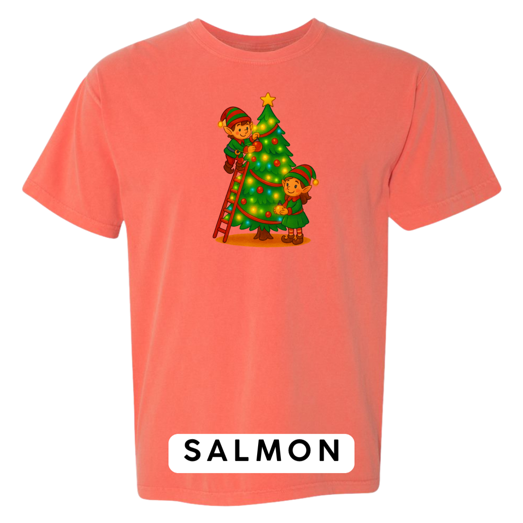 Elves Decorating Christmas Tree