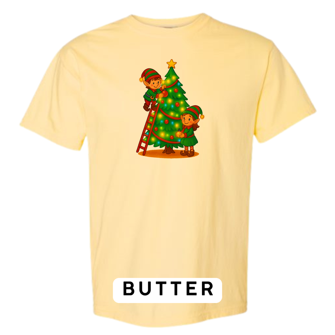 Elves Decorating Christmas Tree