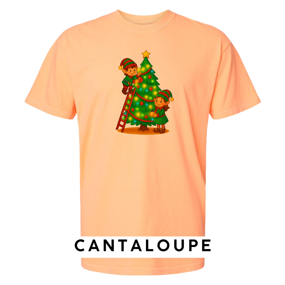 Elves Decorating Christmas Tree